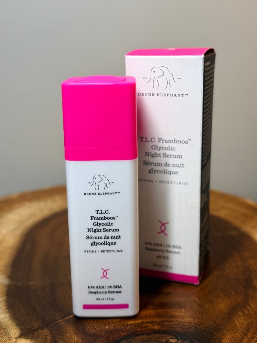 Drunk Elephant T.L.C Framboos Glycolic Resurfacing Night Serum